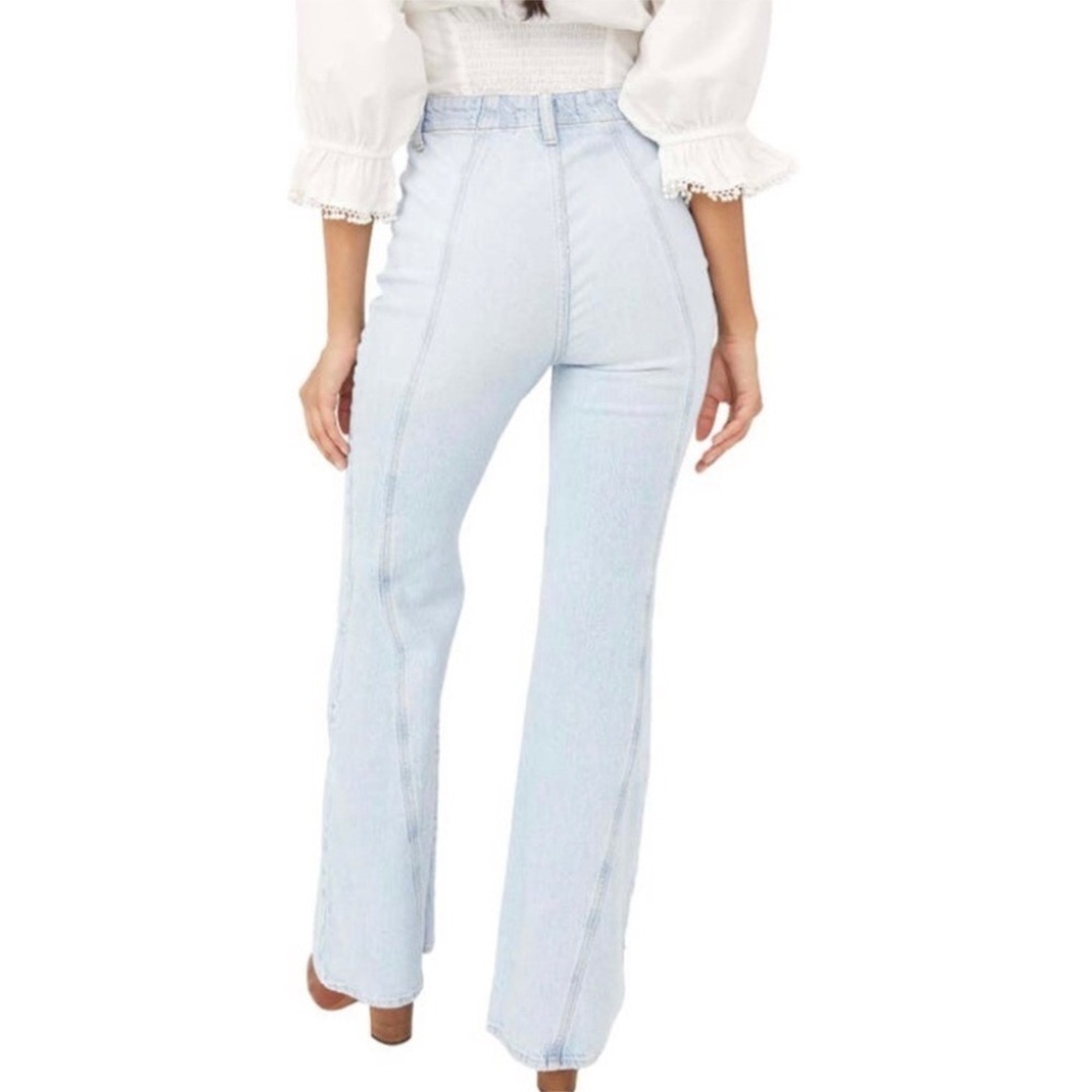 Free People we the Free women’s Light Blue Women's Jeans Wide Leg Size 30 - Picture 2 of 13